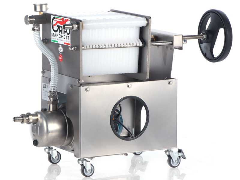 Grifo Professional Inox 20 - Wheeled Wine Carton Filter - Stainless Steel Pump