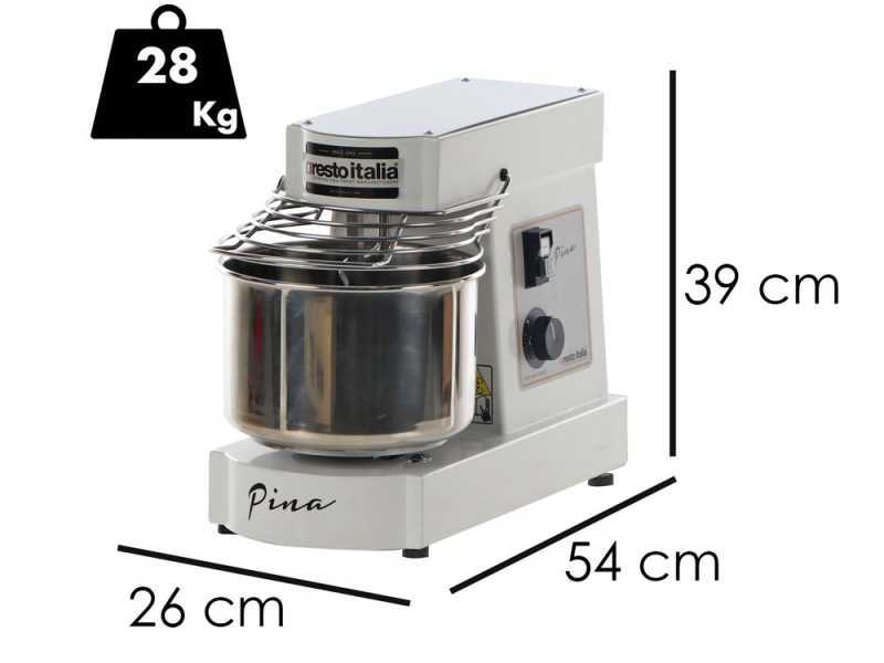 Resto Italia Pina Line MO 10 - Single-Speed Spiral Dough Mixer - 6 Kg