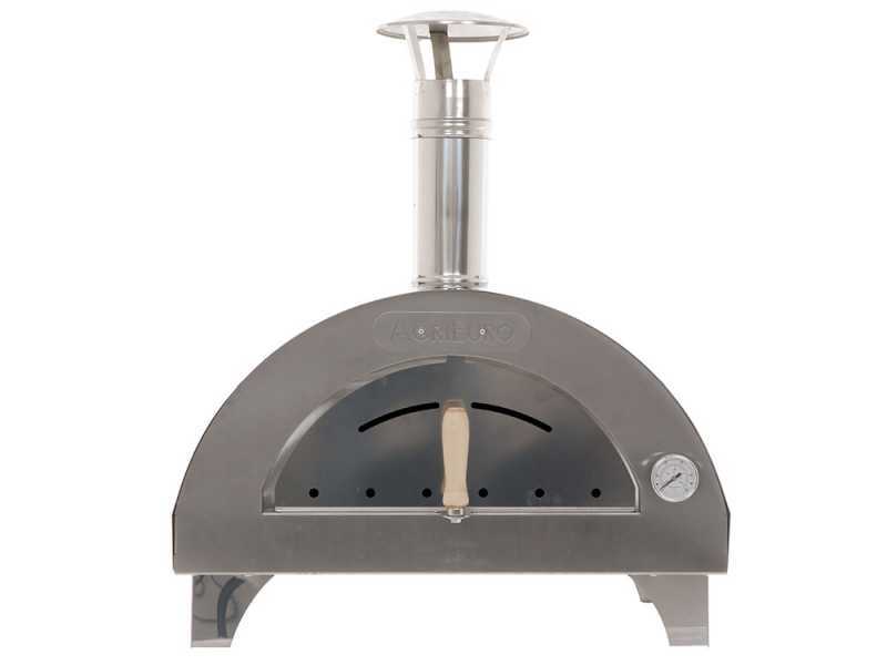 AgriEuro Premium Line Quattro Stagioni - Outdoor Wood-Fired Pizza Stainless Steel Oven 60x40 - for 1 Pizza