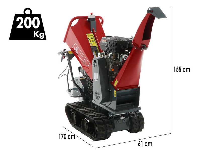 Blue Bird 310-SHL 1200 - Self-propelled track-mounted garden shredder on wheelbarrow - G420F Loncin Engine