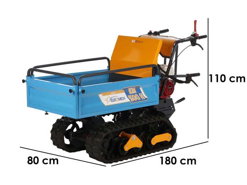 EuroMech EM500H-Agri - Tracked Wheelbarrow with Extendable Body 500Kg