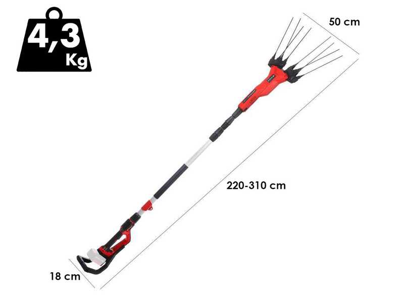 Einhell GE-FS 18/53 - Battery-powered Olive Harvester - Telescopic Pole - 220-310 cm - 18 V - WITHOUT BATTERIES AND CHARGER