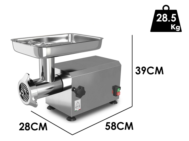 Tre Spade TC-32 PRO INOX DELUXE - Electric Meat Mincer - 1100W - N.32