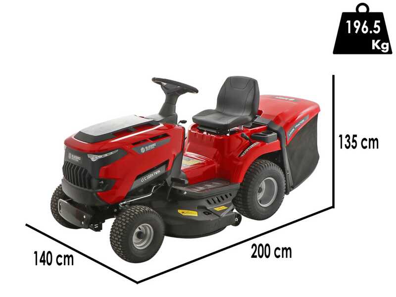 Blue Bird LT C102H TWIN - Ride-on lawn mower with hydrostatic transmission - 245 L collection basket