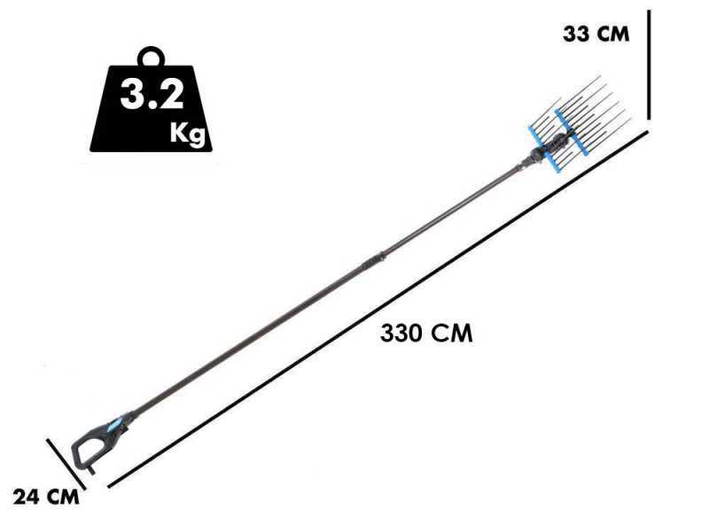 Campagnola Alice STAR 58 PLUS - 185-270 cm Carbon Pole - Electric Olive Harvester - Backpack Battery Included