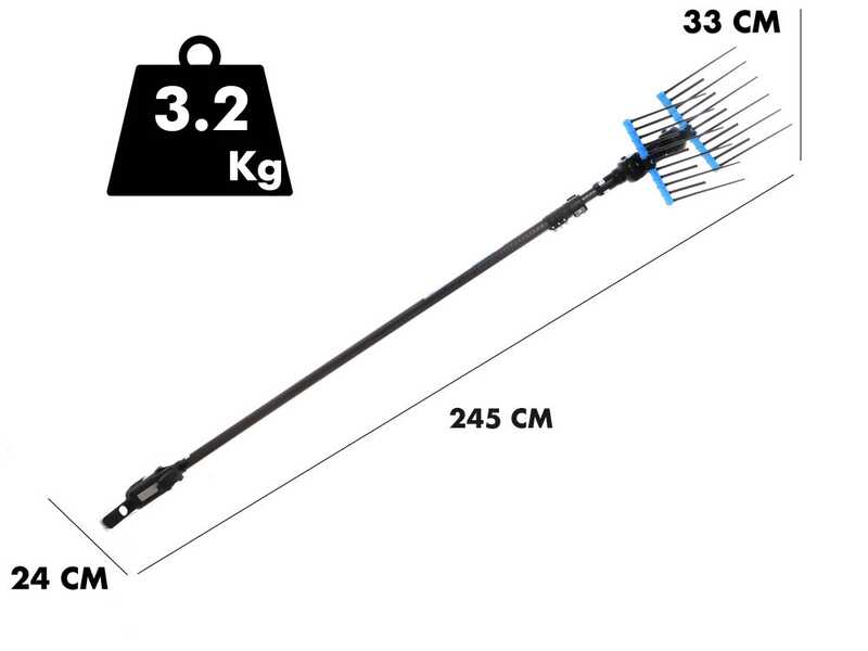 Campagnola Alice STAR ECO - Carbon Pole - 245 - 330 cm - Electric Olive Harvester
