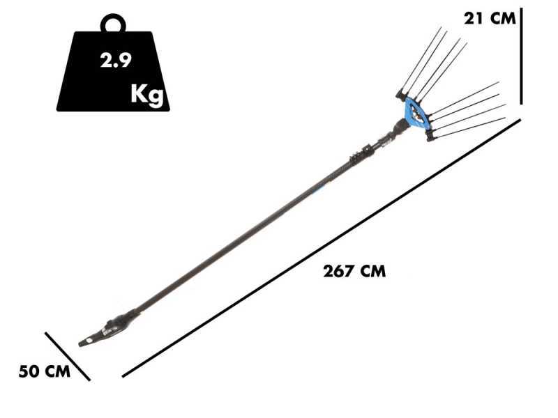 Campagnola Icarus V1 58 - 185-270 cm Carbon Pole - Electric Olive Harvester - Included Backpack Battery