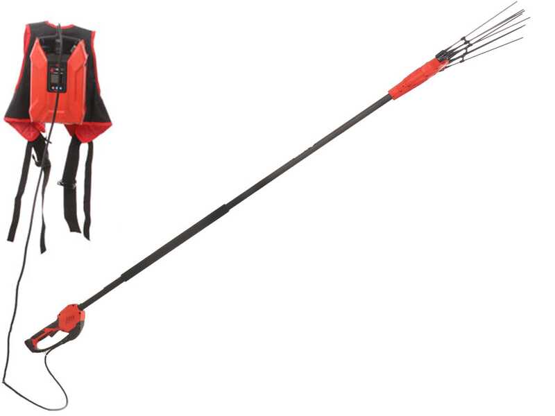 Blue Bird Olimpo 23-56 - Battery-powered Olive Harvester - Backpack Battery - Fixed Pole 240 cm - 50.4B 18Ah