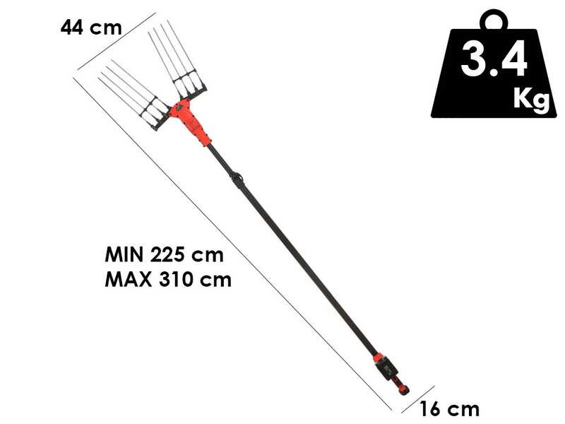 Blue Bird Olimpo 23-56 AT - Battery-powered Olive Harvester - 21 V - Telescopic Pole 225 - 310 cm - WITHOUT BATTERIES AND CHARGER