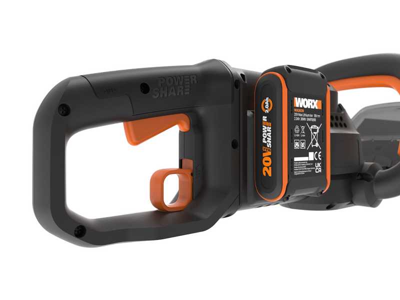 WORX NITRO WG286E.9 Hedge Trimmers - 20V - 60cm Steel Blade - NO BATTERY AND BATTERY CHARGER INCLUDED