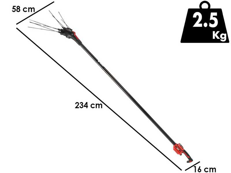 Blue Bird Egeo 23-50 - Battery-powered Olive Harvester - 12 V - Fixed shaft 235 cm