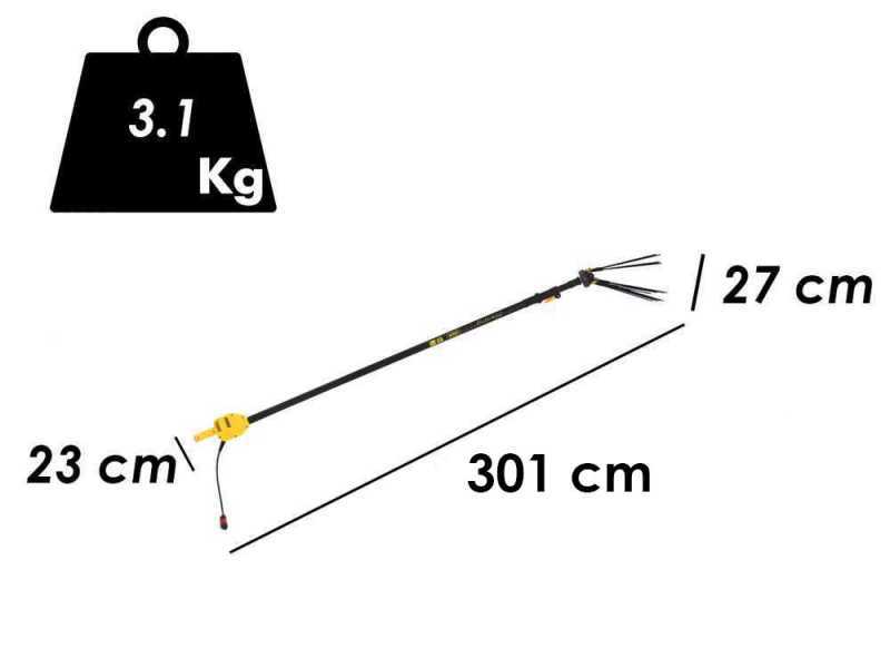 Lisam Swing 36V - Electric Battery-powered Olive Harvester - With 8+8 Carbon Prongs - Telescopic Pole