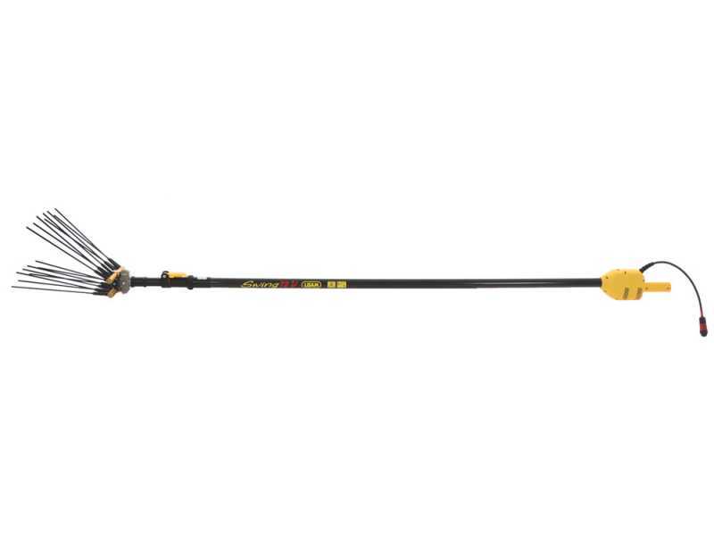 Lisam Swing 36V - Electric Battery-powered Olive Harvester - With 8+8 Carbon Prongs - Telescopic Pole