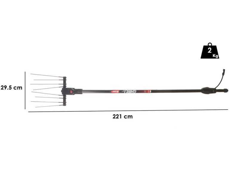 Brumi Special 12V - Electric harvester with lithium battery - Carbon rod 235/315cm
