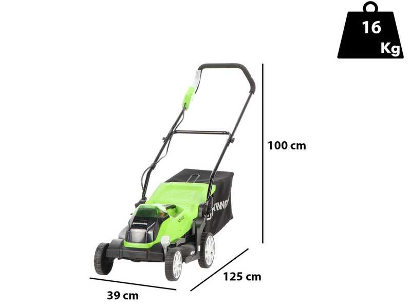 Greenworks G40LM35K2 - Battery-powered Lawn Mower - 40V/2Ah - 35 cm cut