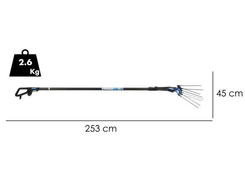 Campagnola Master - 150-220 cm Carbon and Aluminium Pole - Electric Battery-powered Olive Harvester