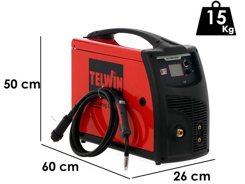 Telwin Technomig 215 Dual Synergic - Multiprocess inverter welding machine - GAS/NO GAS-MIG-MAG, MMA and TIG - 