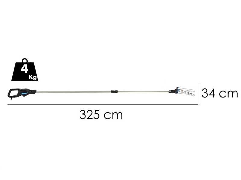 Campagnola Hercules 6 ECO Plug-in - Aluminium Pole - 235 - 325 cm - Electric Battery- powered Olive Harvester
