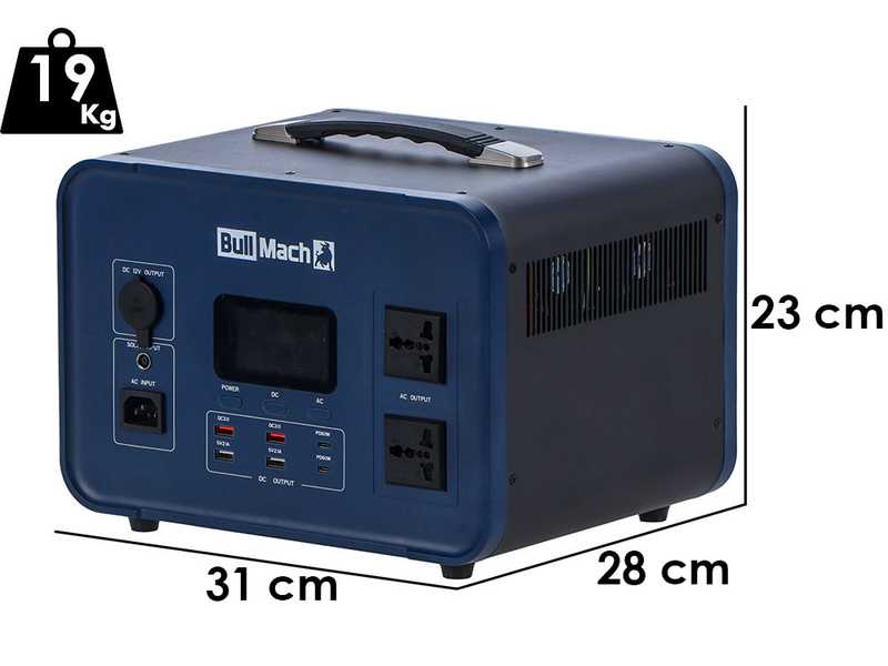 BullMach Elektron 2000 - Portable Power Station - 2000W/1536Wh 3.2V