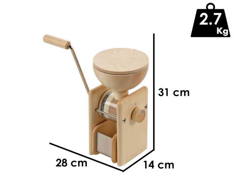 Komo HAND MILL - Solid Maple Manual Stone Flour Mill