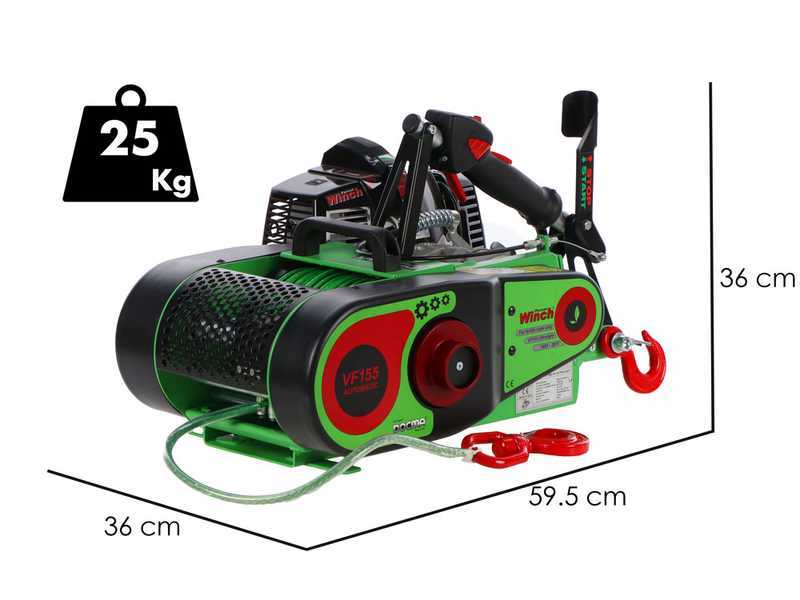 Docma VF155 Automatic Ultralight - Forestry Winch - Solo HP50E-A engine - &Oslash; 5mm da 80m dyneema rope
