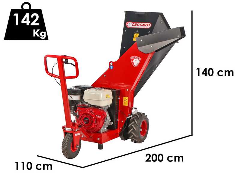 Ceccato Tritone Maxi wheeled self-propelled - Petrol garden shredder - Honda GX390 engine