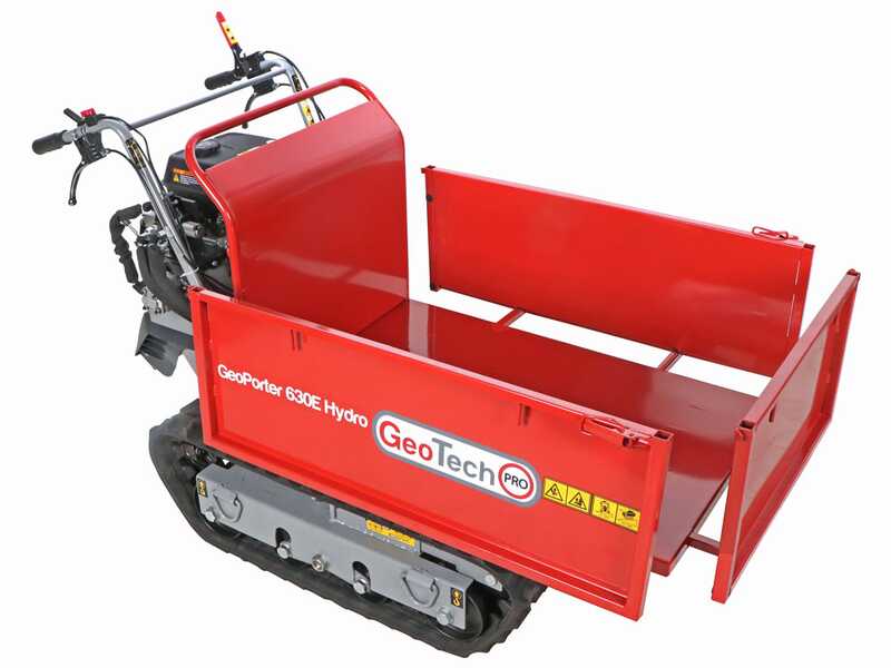 GeoTech Pro GeoPorter 630E Hydro - Tracked wheelbarrow - Hydraulic extension skip 600Kg