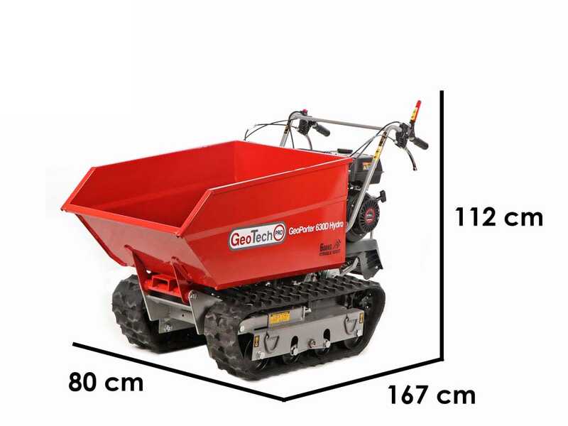 GeoTech Pro GeoPorter 630D Hydro - Tracked wheelbarrow - Hydraulic dumper 600Kg