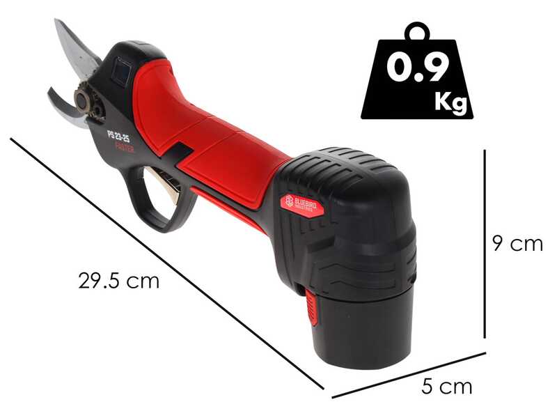 Blue Bird CS 22-04 &amp; PS 23-25 Faster - Battery Pruner Kit + Electric Pruning Shears - 12.6 V 2.5 Ah - 23mm Cutting diameter