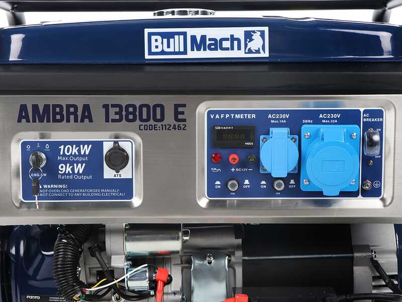 BullMach AMBRA 13800 E - 10 kW Petrol Wheeled Power Generator - DC 9 kW Single-phase