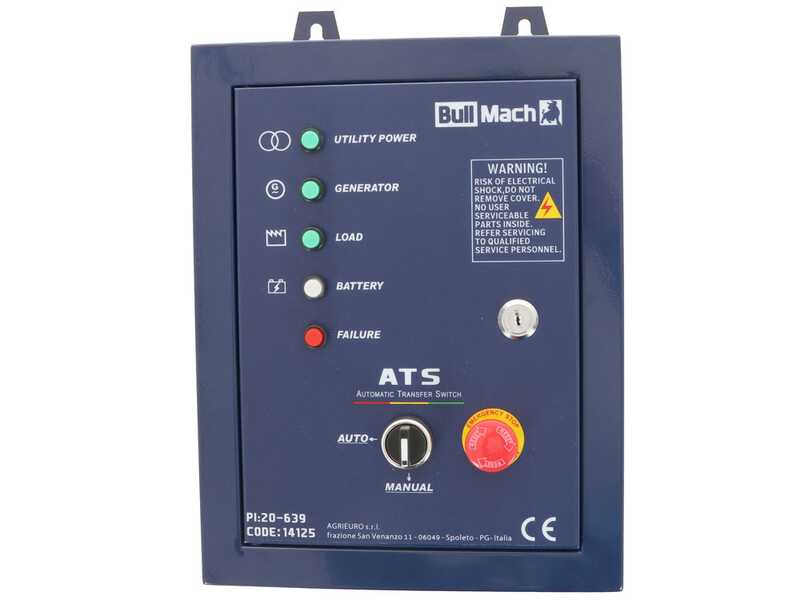BullMach AMBRA 13800 E-3 - Petrol-powered Wheeled Generator with 10 kW AVR - DC 9 kW Three-phase + ATS