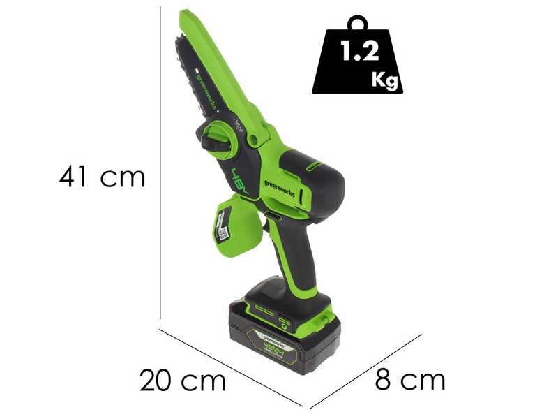 Greenworks GD48MCS10XK2 - Manual brushless battery pruner - 48V 2Ah