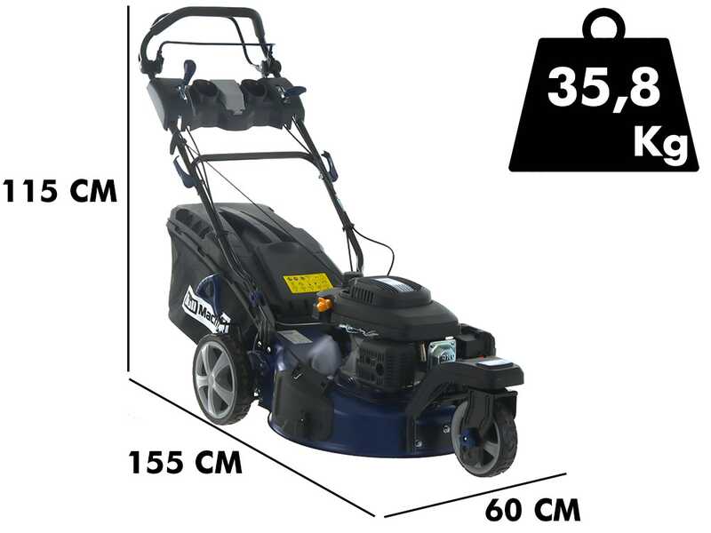 BullMach CERBERO 53 Petrol Trailed Lawn Mower - 53 cm cutting deck - 4in1
