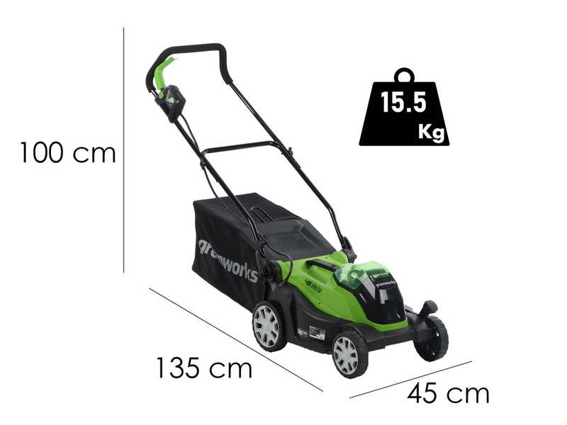 Greenworks G48LM36K2 - Battery-powered Lawn Mower - 48V/2Ah - 36 cm cut