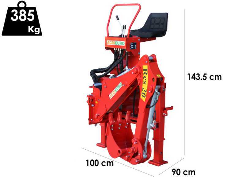 Agrieuro Top Line RES20 - Backhoe for tractor with lateral movement