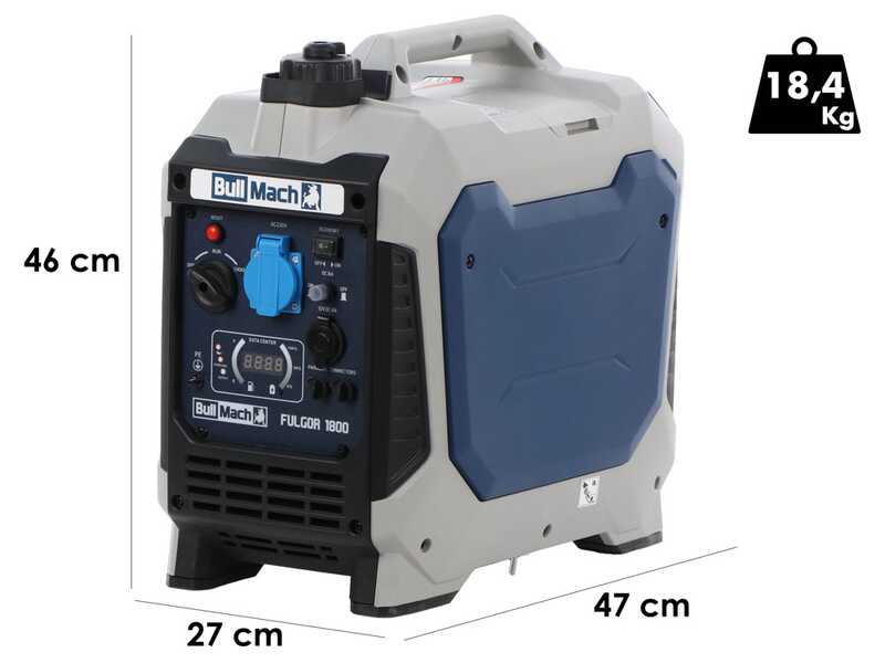 BullMach Fulgor 1800 - 2 kW Inverter Power Generator - DC 1.8 kW single-phase