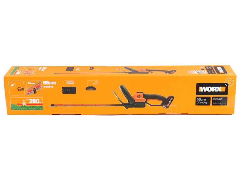 Worx WG264E - Battery-powered Hedge Trimmer - 20V/2Ah - 56 cm blade