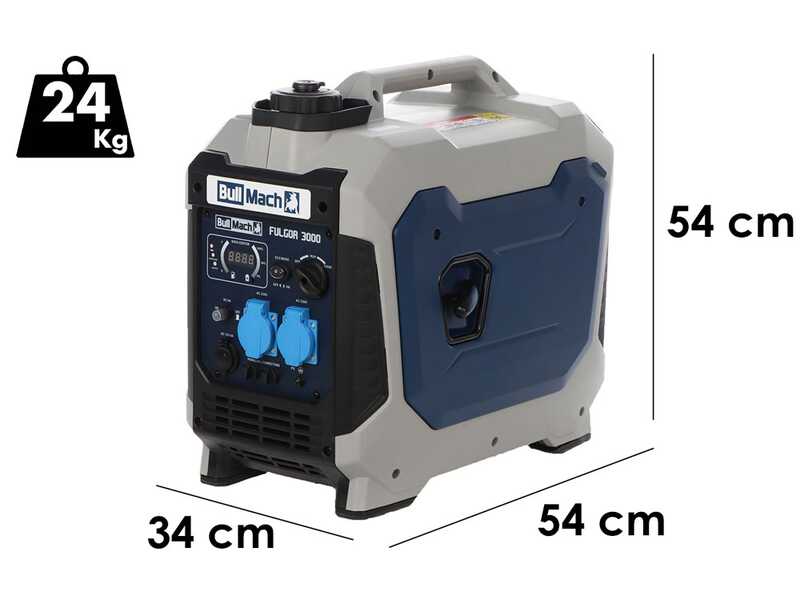 BullMach Fulgor 3000 - 3.2 kW Inverter Generator - DC 3 kW, Single-phase