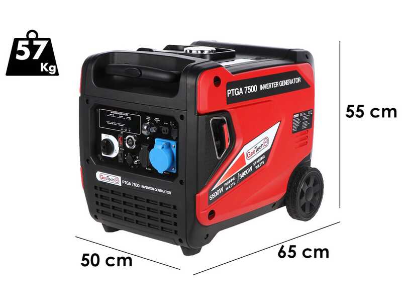 GeoTech-Pro PTGA 7500 - 5.8 kW Wheeled Silenced Inverter Power Generator - DC 5,5 kW Single-phase