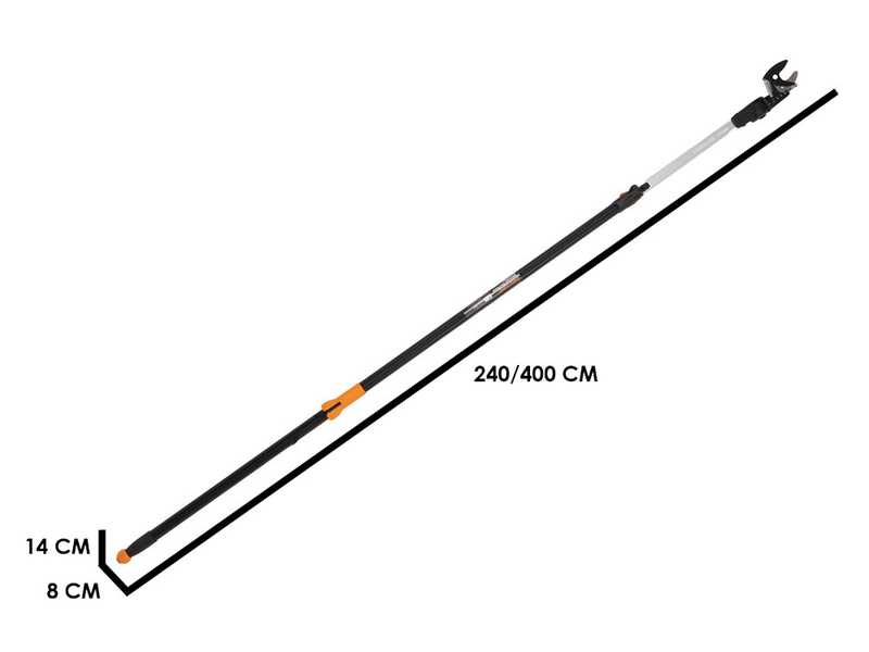 Fiskars UP86 - Professional Telescopic Pruning Shear - 240/400 cm shaft + 45 cm saw - &Oslash; 32mm