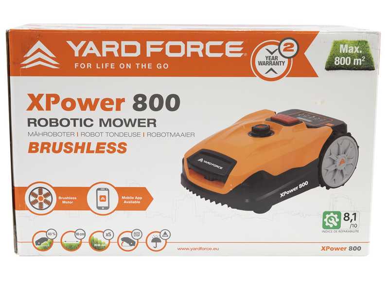 Yard Force XPower 800 - Lawn mower robot- App Management  - Integrated bluetooth