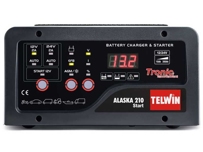 Telwin Alaska 210 Start - Battery Charger, Starter and Maintainer - Lead Acid Batteries 12/24V