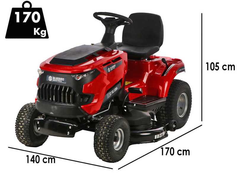 Blue Bird LT SD 108H - Riding-on Mower with Hydrostatic Gearbox - Side Discharge