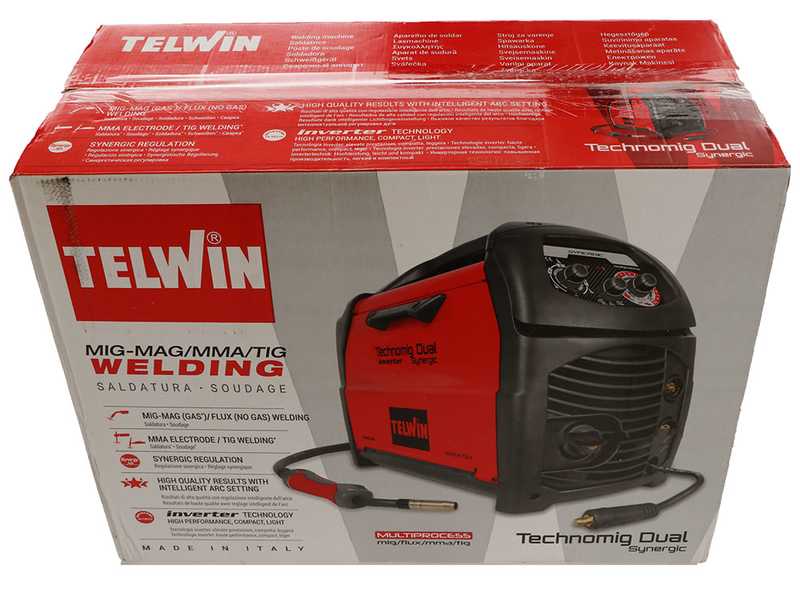 Telwin Technomig 180 Dual Synergic - Inverter Wire Welding Machine - For MIG-MAG/FLUX/BRAZING/MMA/ TIG DC-Lift - NO GAS