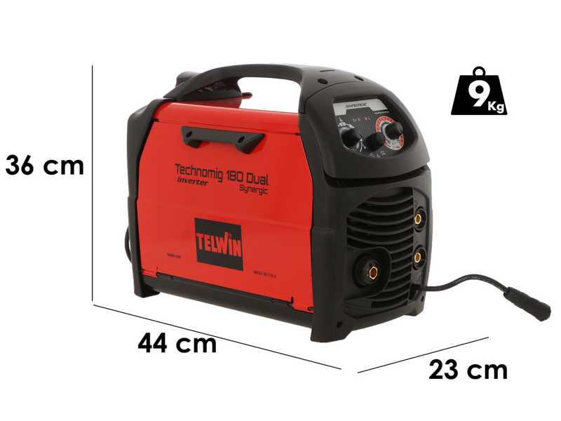 Telwin Technomig 180 Dual Synergic - Inverter Wire Welding Machine - For MIG-MAG/FLUX/BRAZING/MMA/ TIG DC-Lift - NO GAS