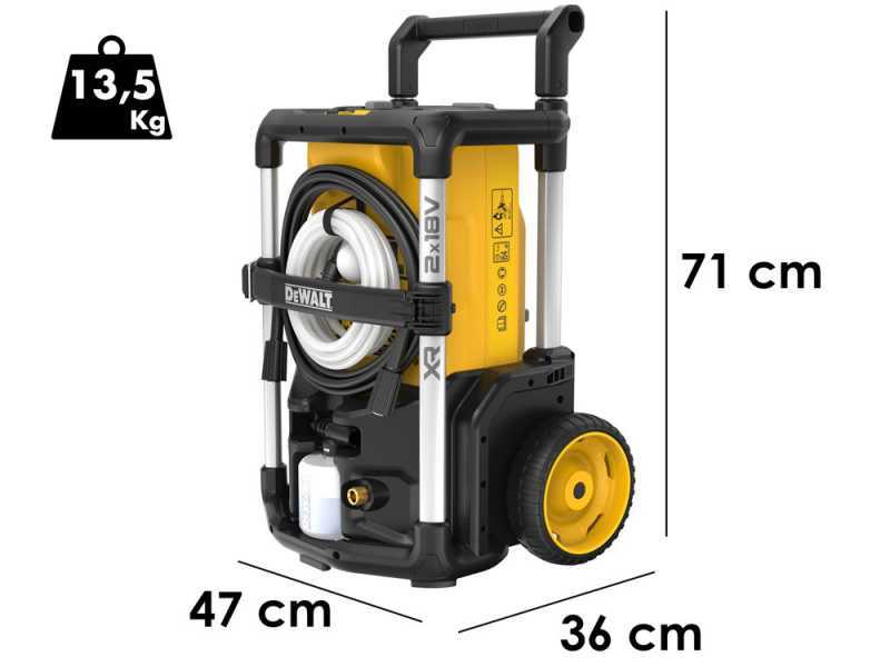 DeWalt DCMPW1600N-XJ - Battery-operated high pressure washer - 110 bar - 5.5 l/min - 2x 18V 5Ah