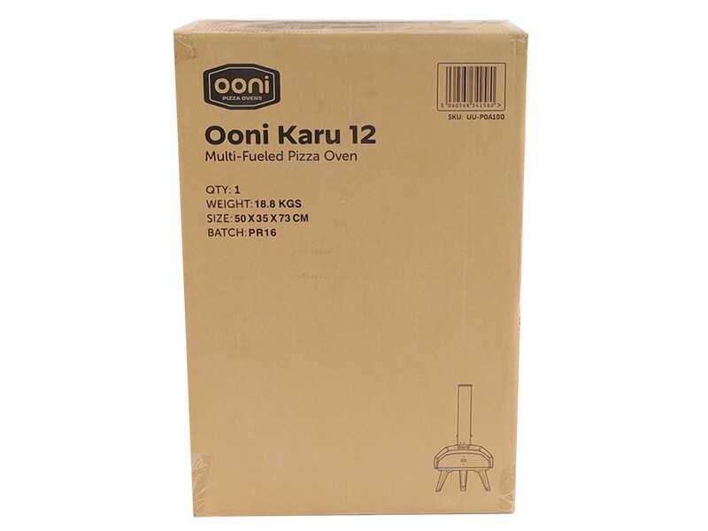 Ooni KARU 12 G - Wood-fired Pizza Oven - Cooking Capacity: 1 Pizza