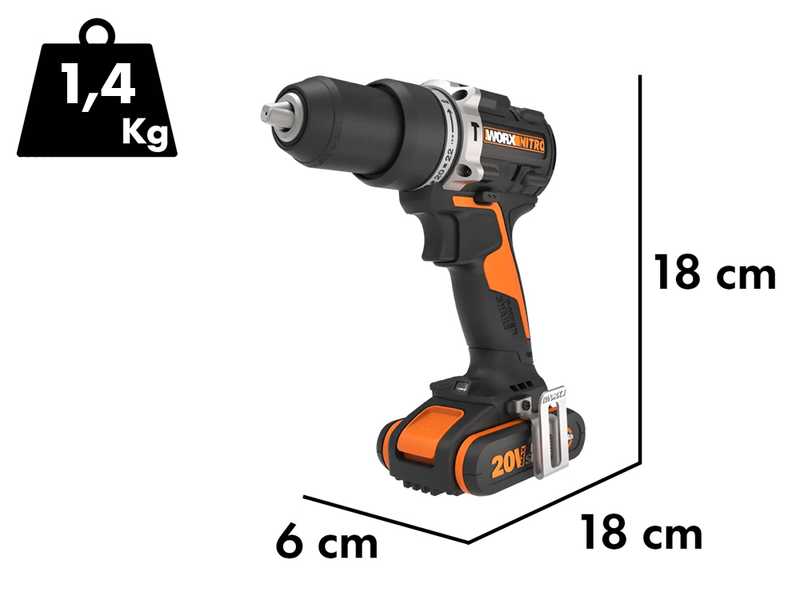 Worx Nitro WX352 - Battery-powered Impact Drill/Screwdriver - 20V/2Ah