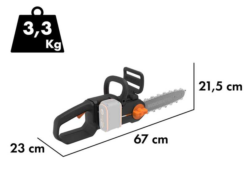 Worx Nitro WG350E.9 - 20V Electric Chainsaw - WITHOUT BATTERY AND CHARGER