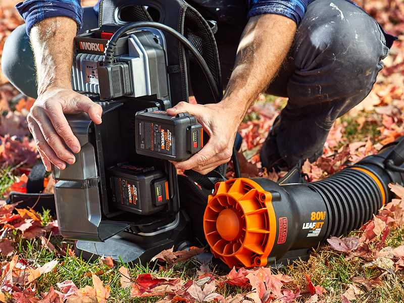 Worx Nitro WG572E - Battery-powered Backpack Blower - 4x20V/4Ah
